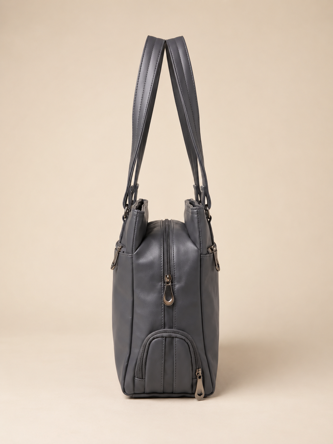 Grey leather bag