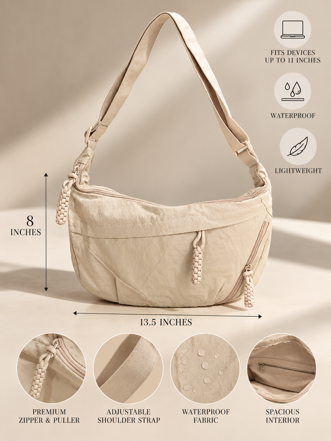 Ivory Shoulder/Crossbody Bag