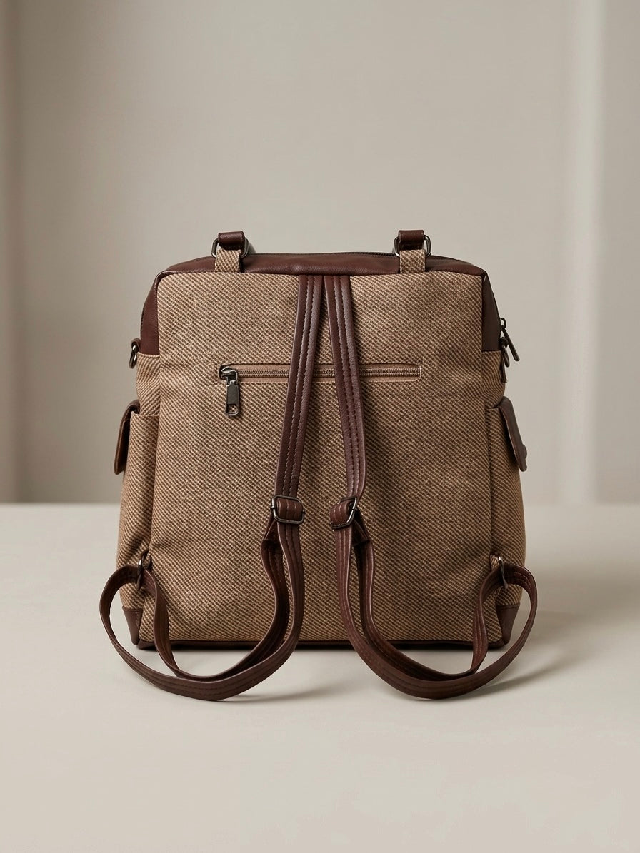 Light Brown tote + Backpack Bag
