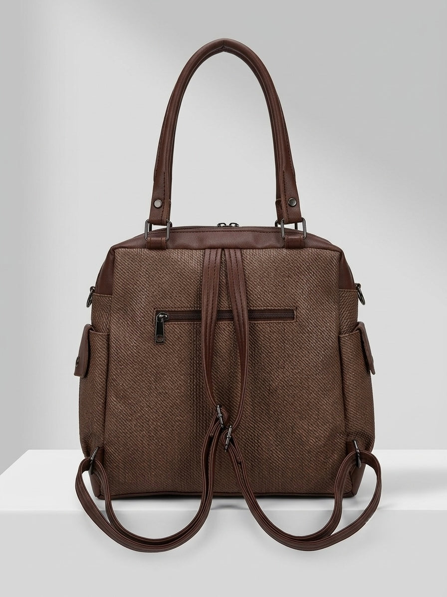 Brown tote + Backpack Bag