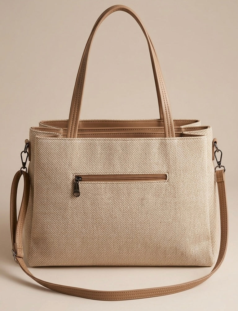 Beige soft tote bag