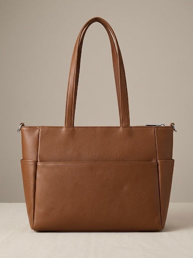 Brown bottle compartment bag