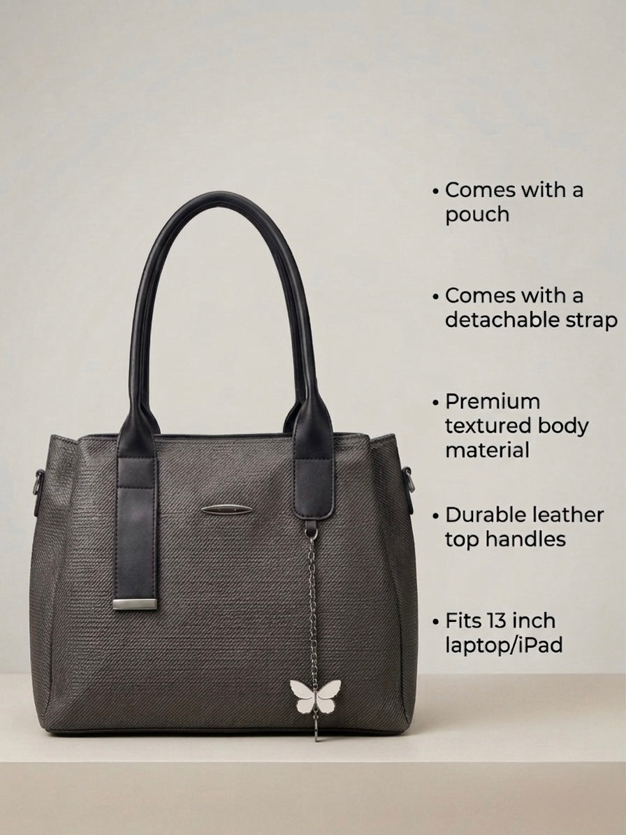Greyish Black soft tote bag