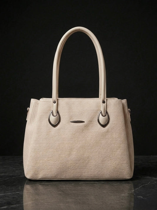 Light beige soft tote bag