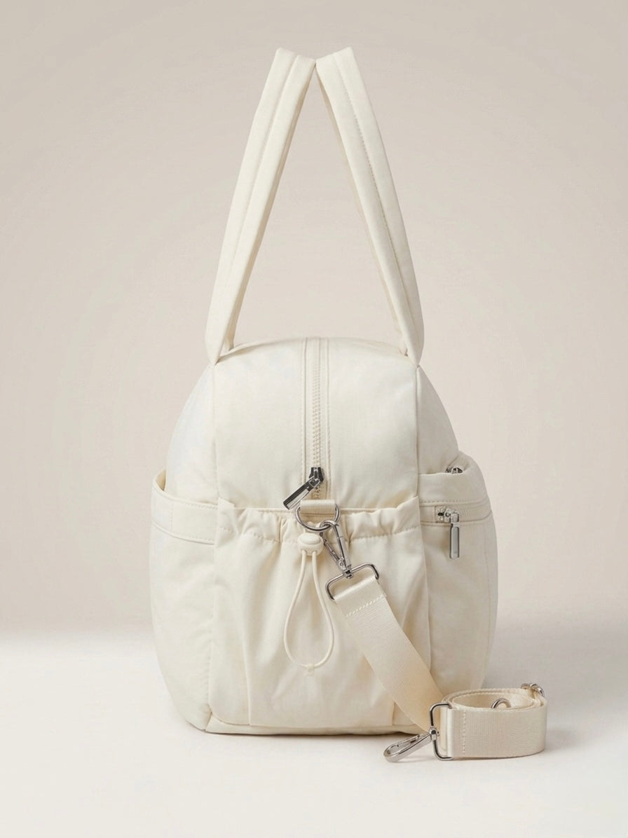 Ivory tote plus duffle bag