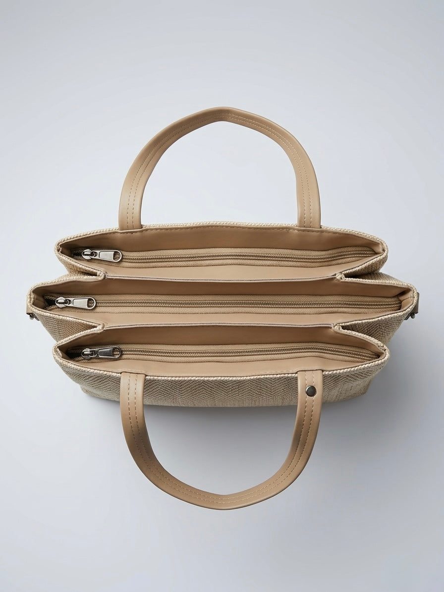Beige soft tote bag