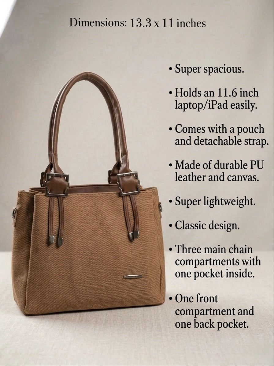 Brown soft tote bag