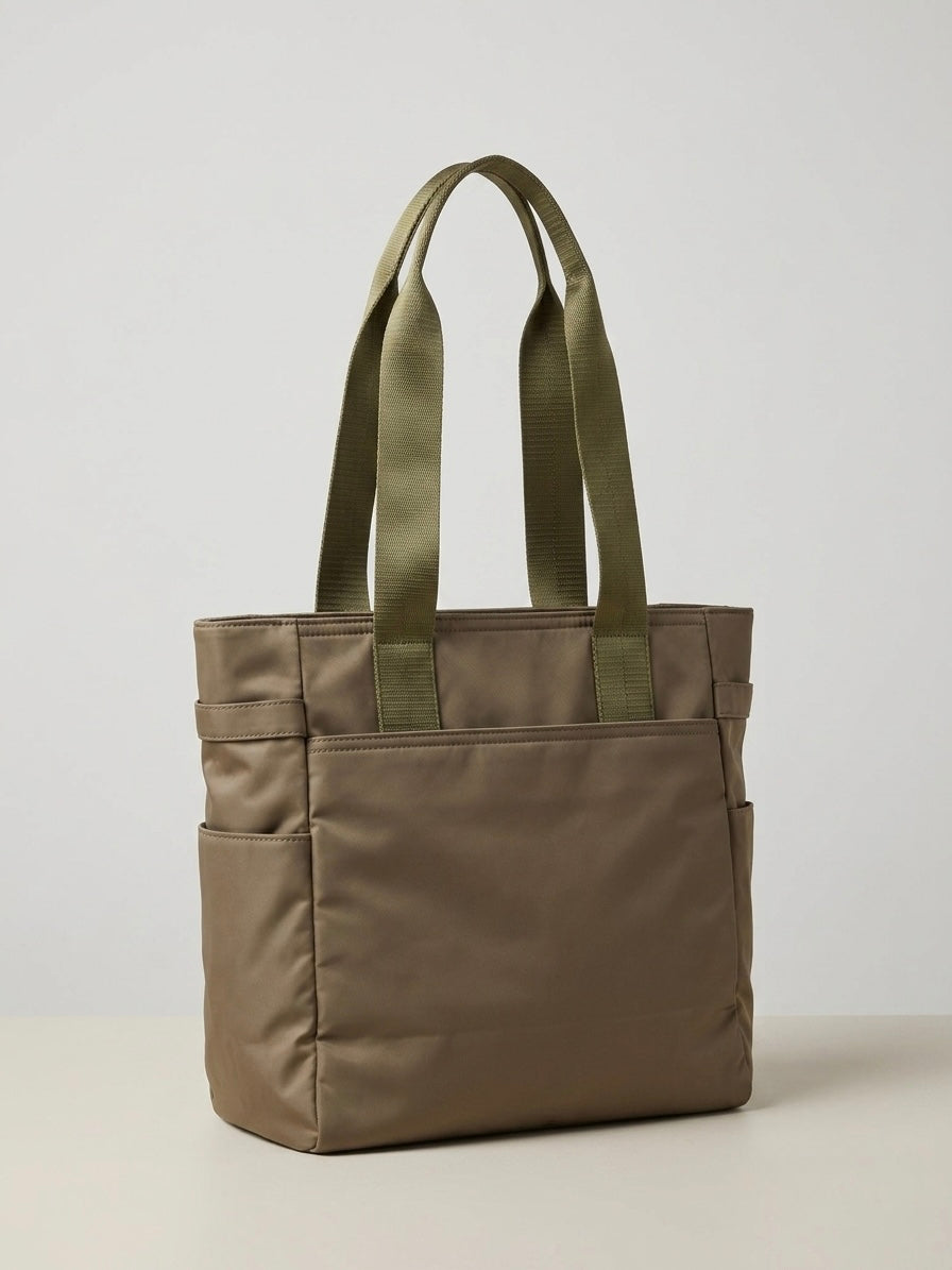Khakhi green tote