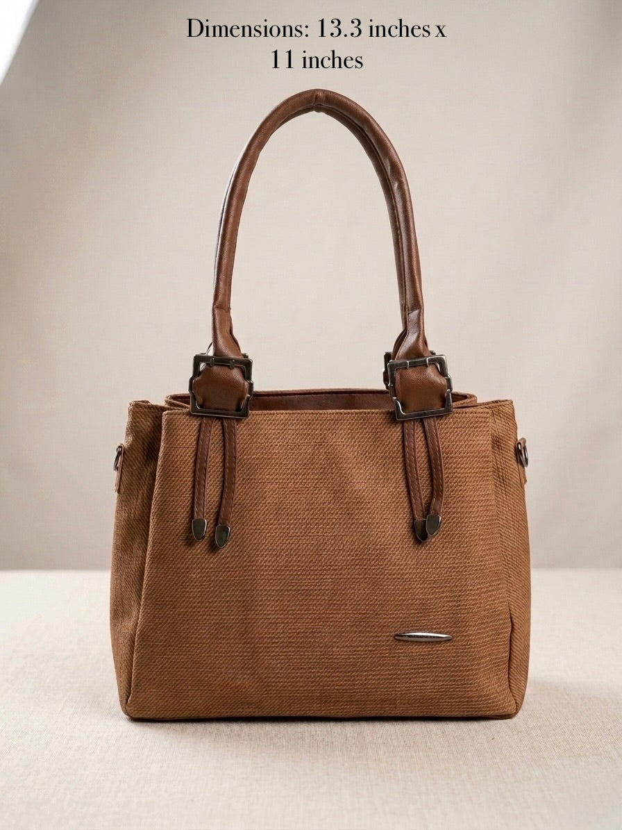 Brown soft tote bag