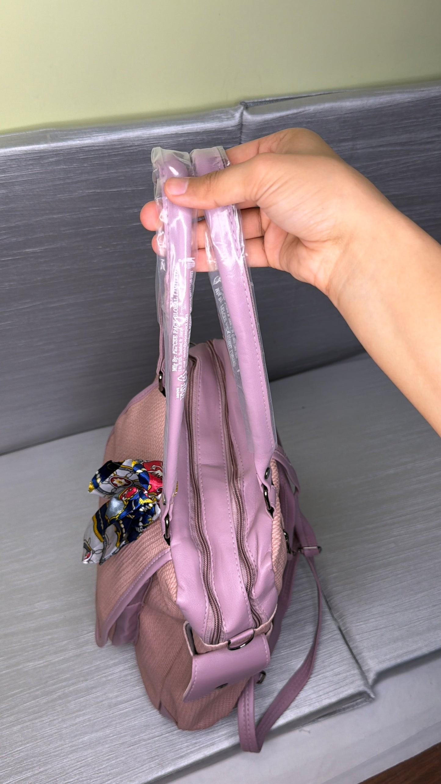 Pink tote + Backpack Bag