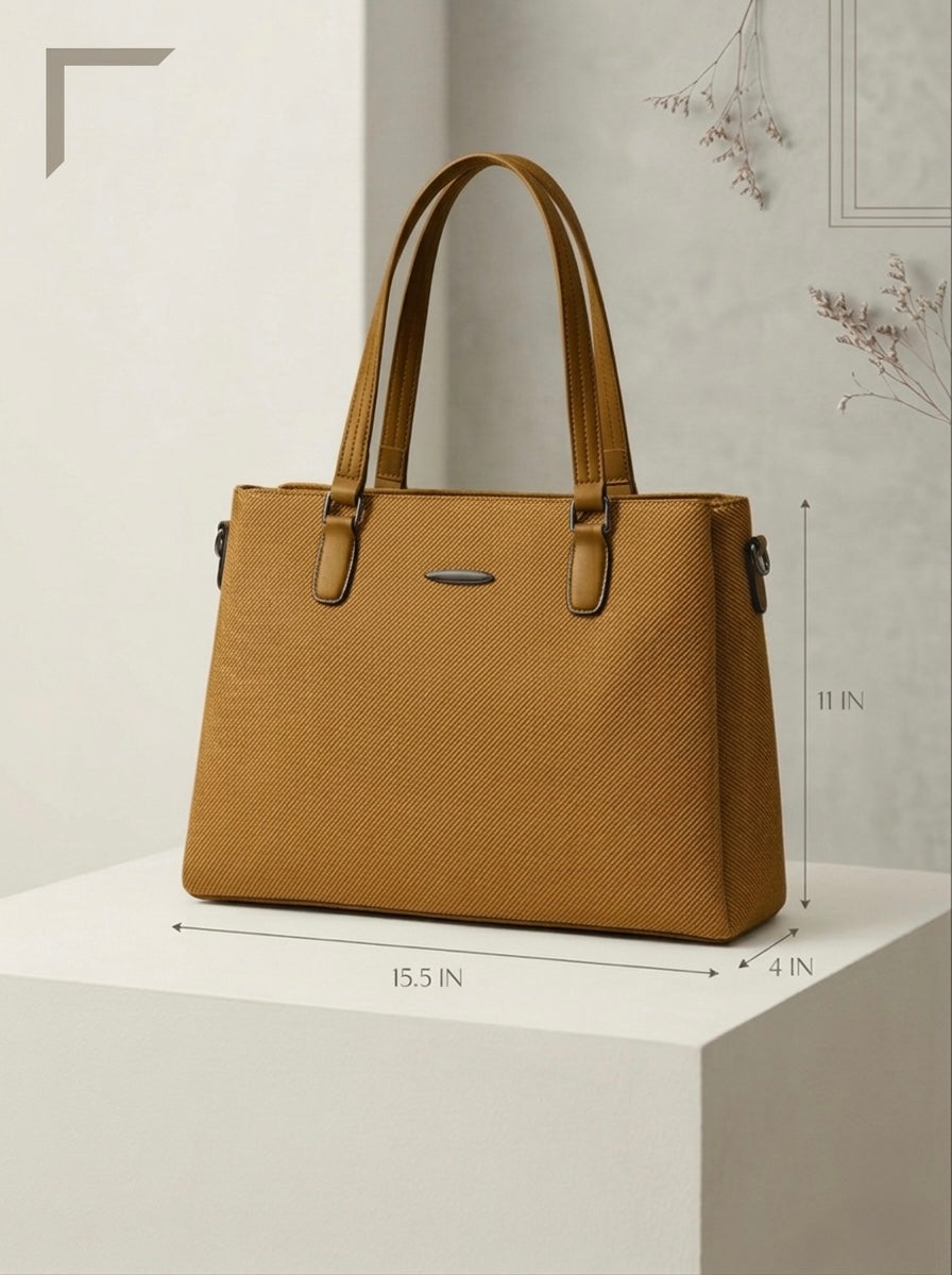 Brown soft tote bag