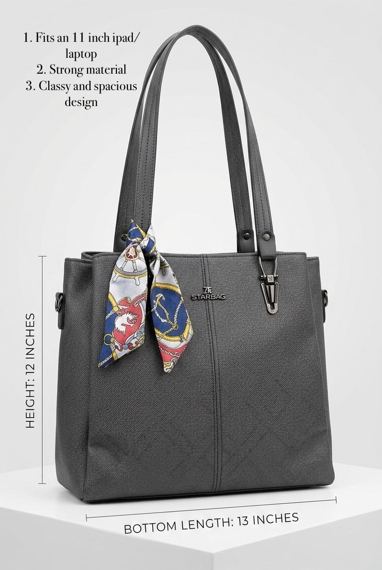 Blackish soft tote bag