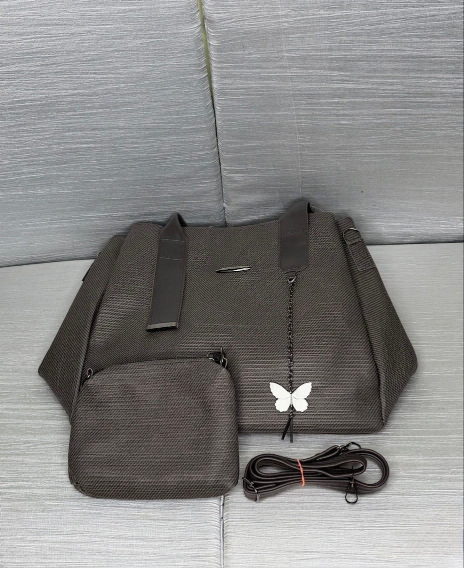 Greyish Black soft tote bag