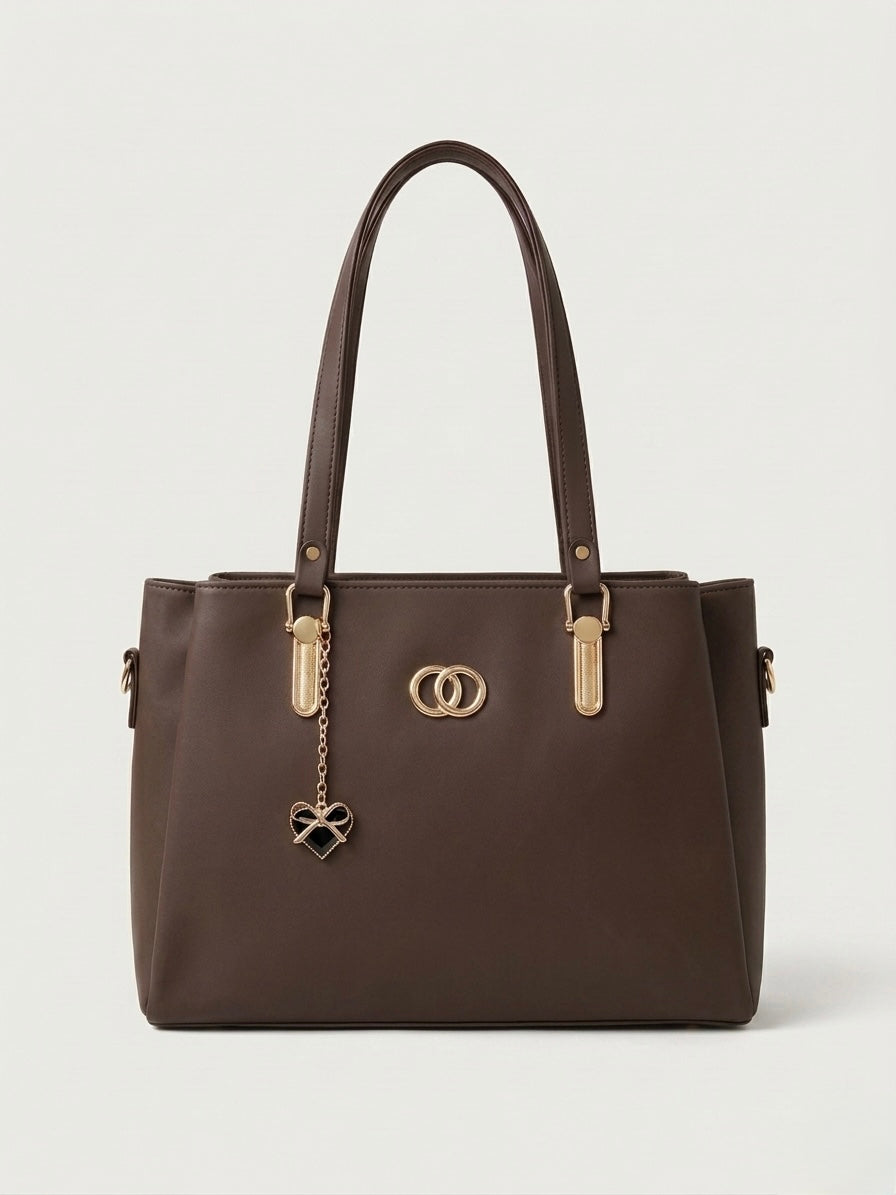 Brown soft tote bag