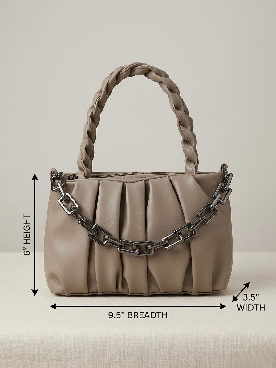 Taupe mini shoulder bag