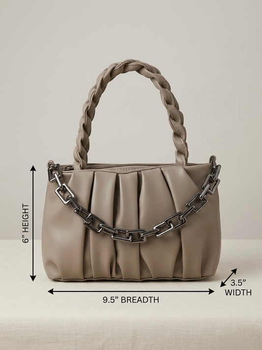 Taupe mini shoulder bag
