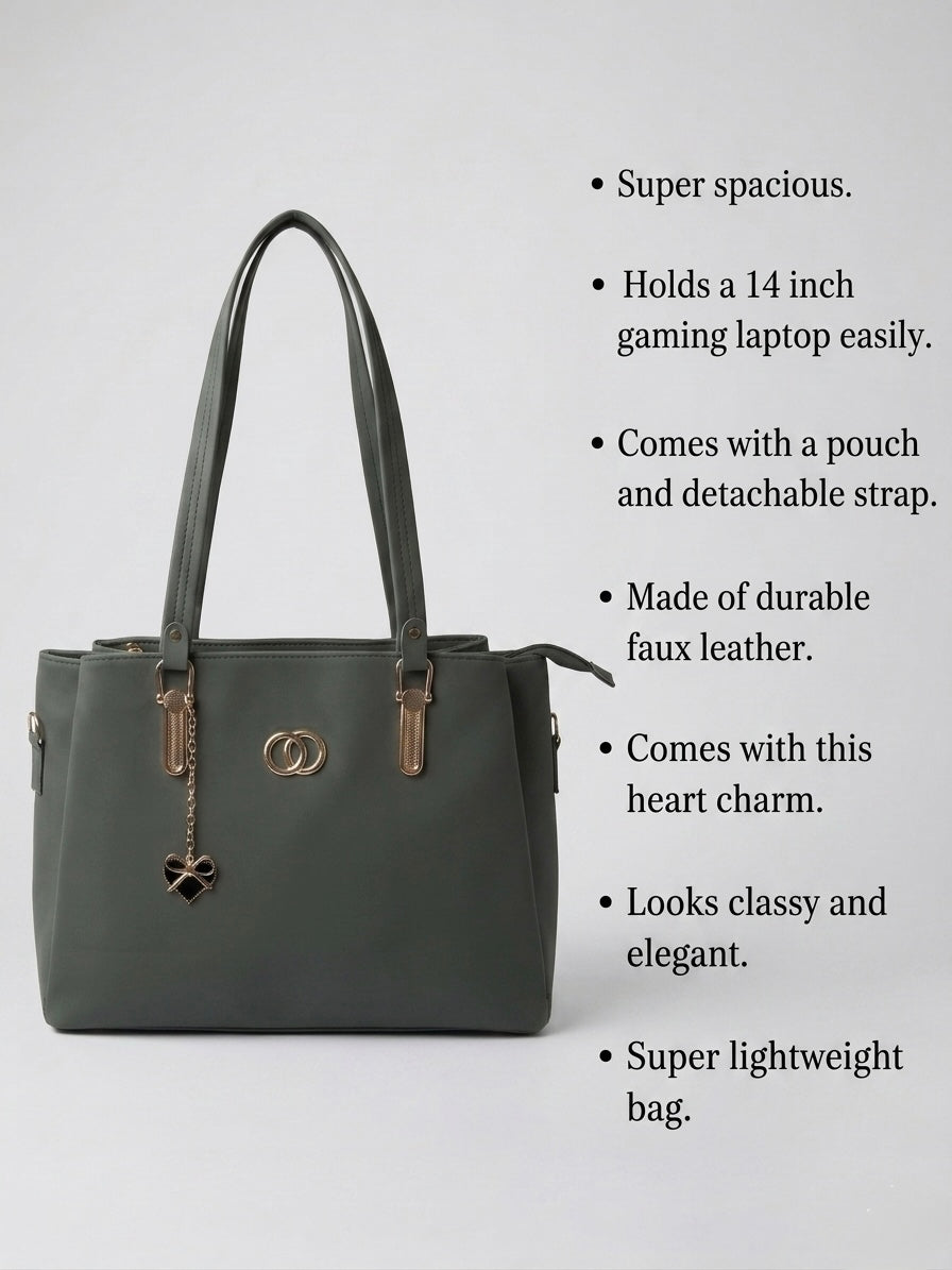 Green soft tote bag