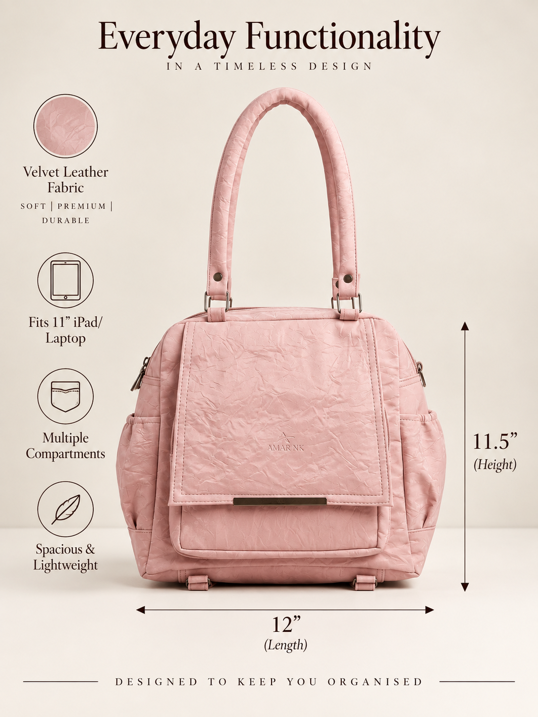 Light pink Convertible Bag