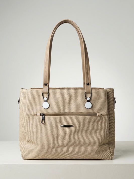 Beige soft tote bag