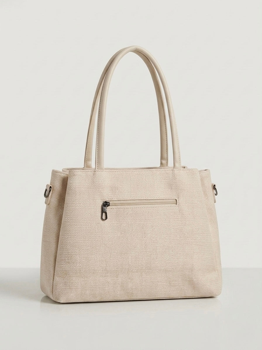 Light beige soft tote bag