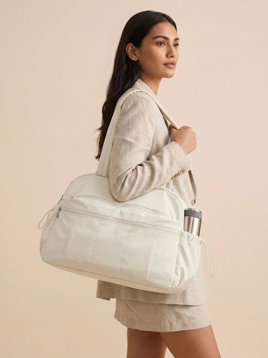 Ivory tote plus duffle bag