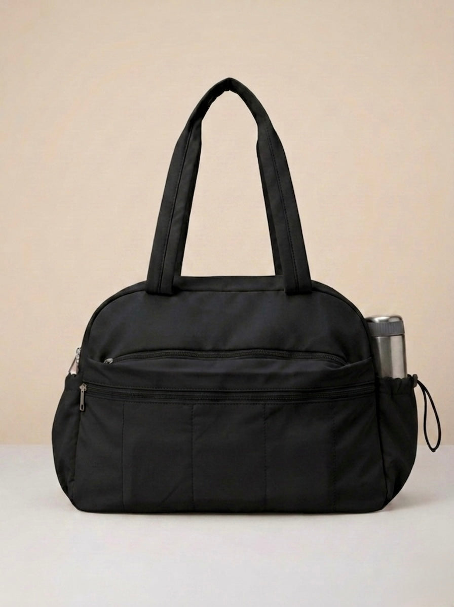 Black tote plus duffle bag