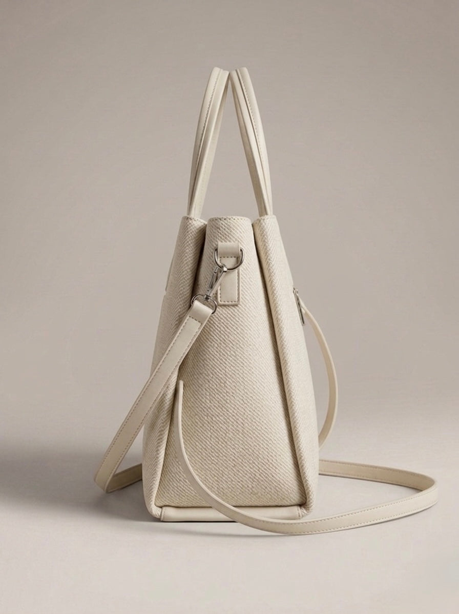 Ivory soft tote bag