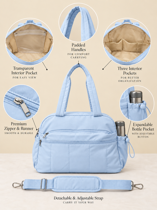 Blue tote plus duffle bag