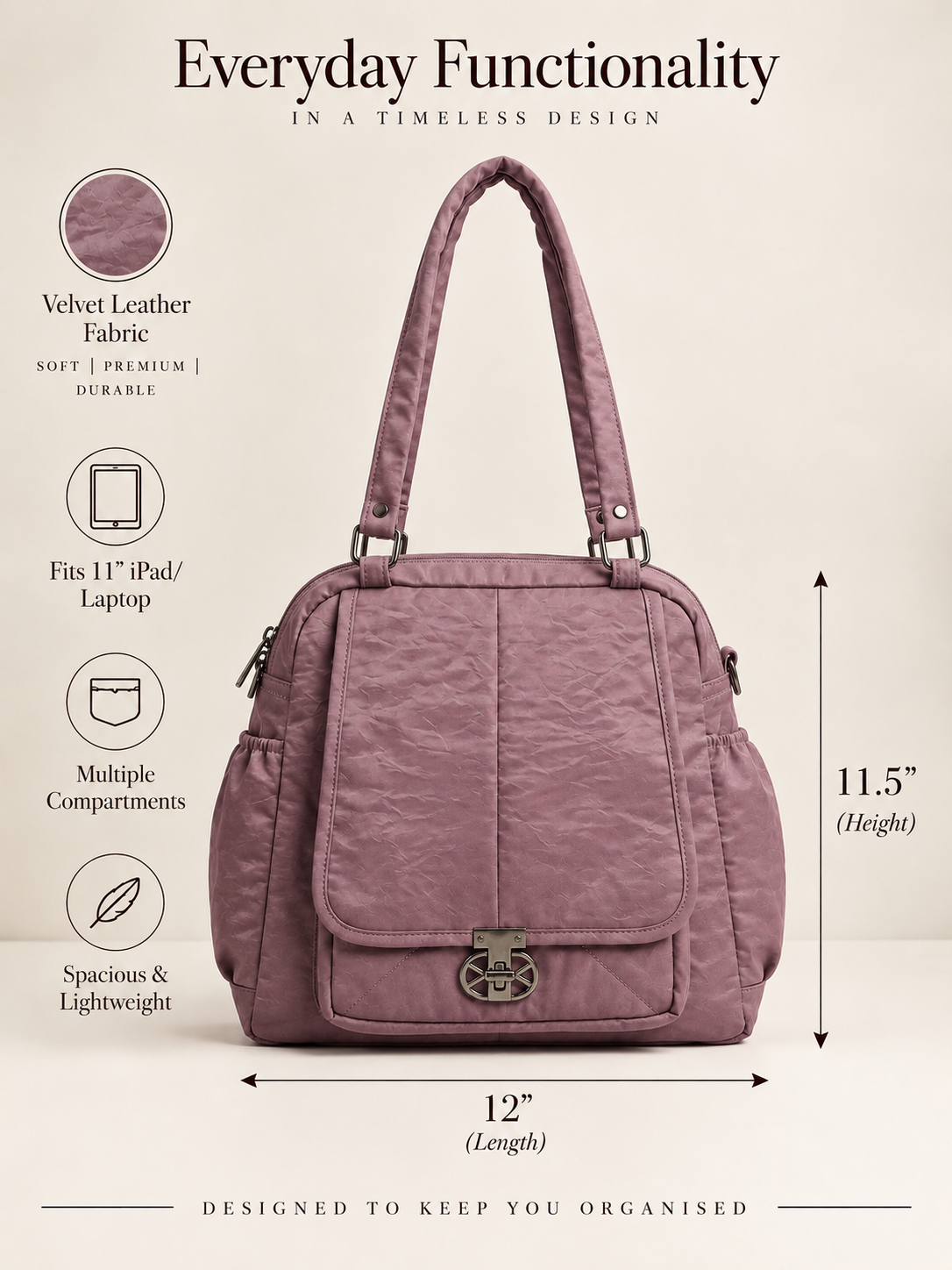 Rose Pink Convertible Bag