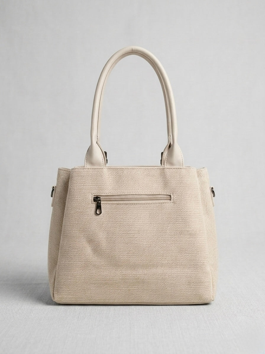 Light beige soft tote bag