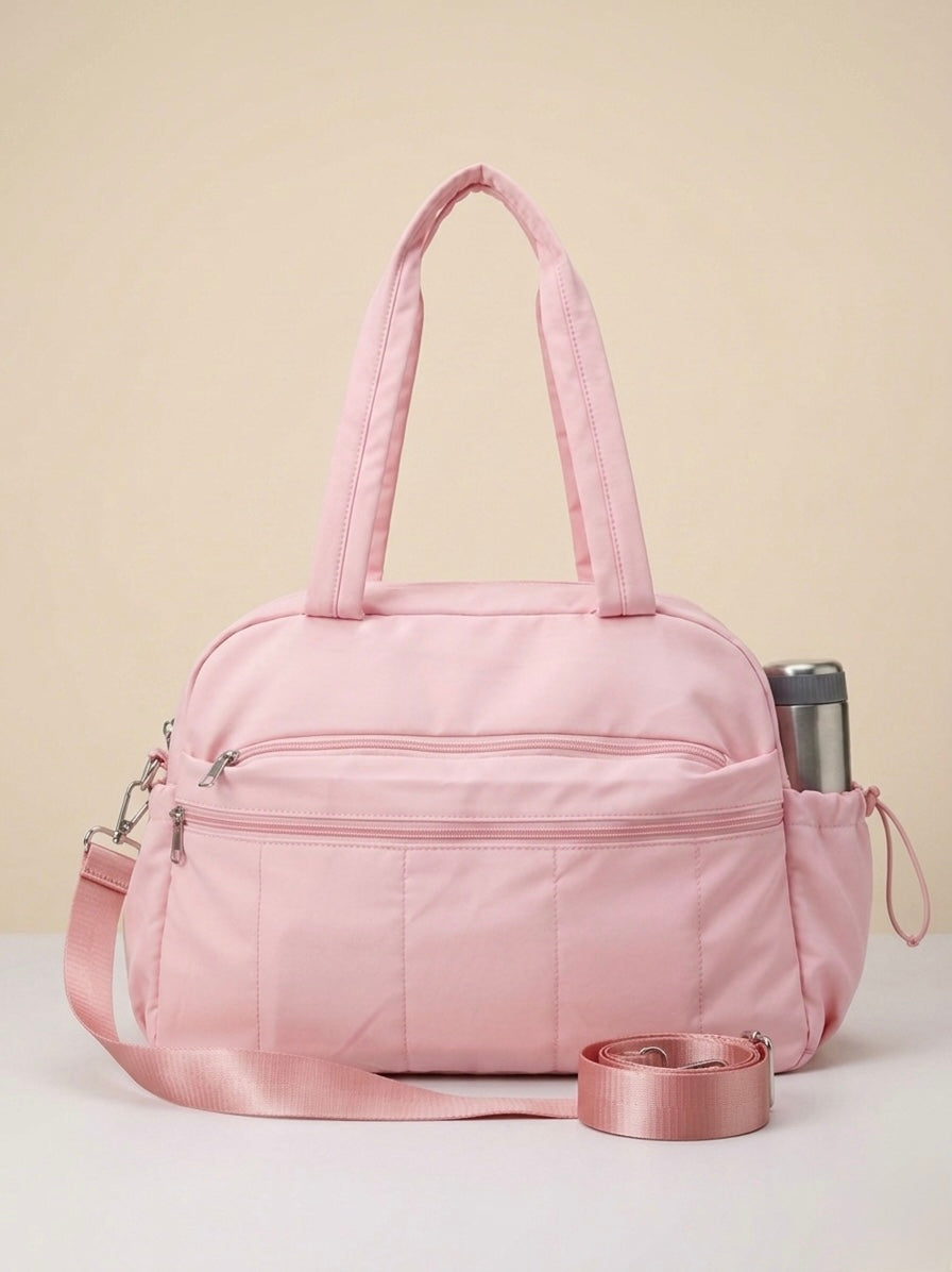 Pink tote plus duffle bag