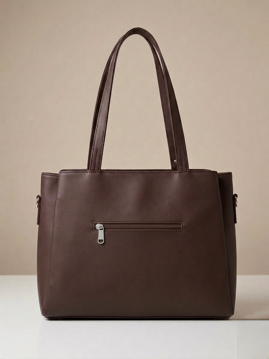 Brown soft tote bag