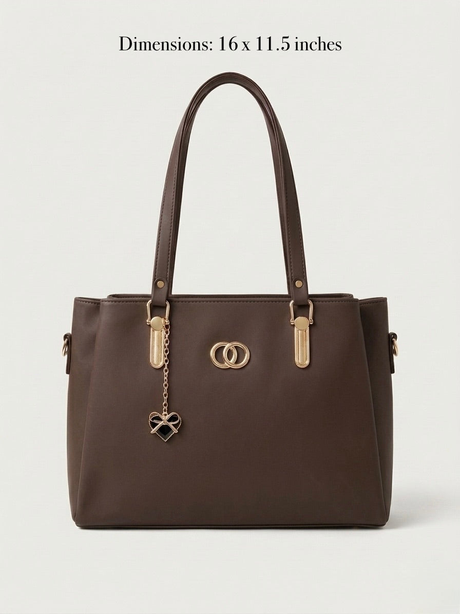 Brown soft tote bag