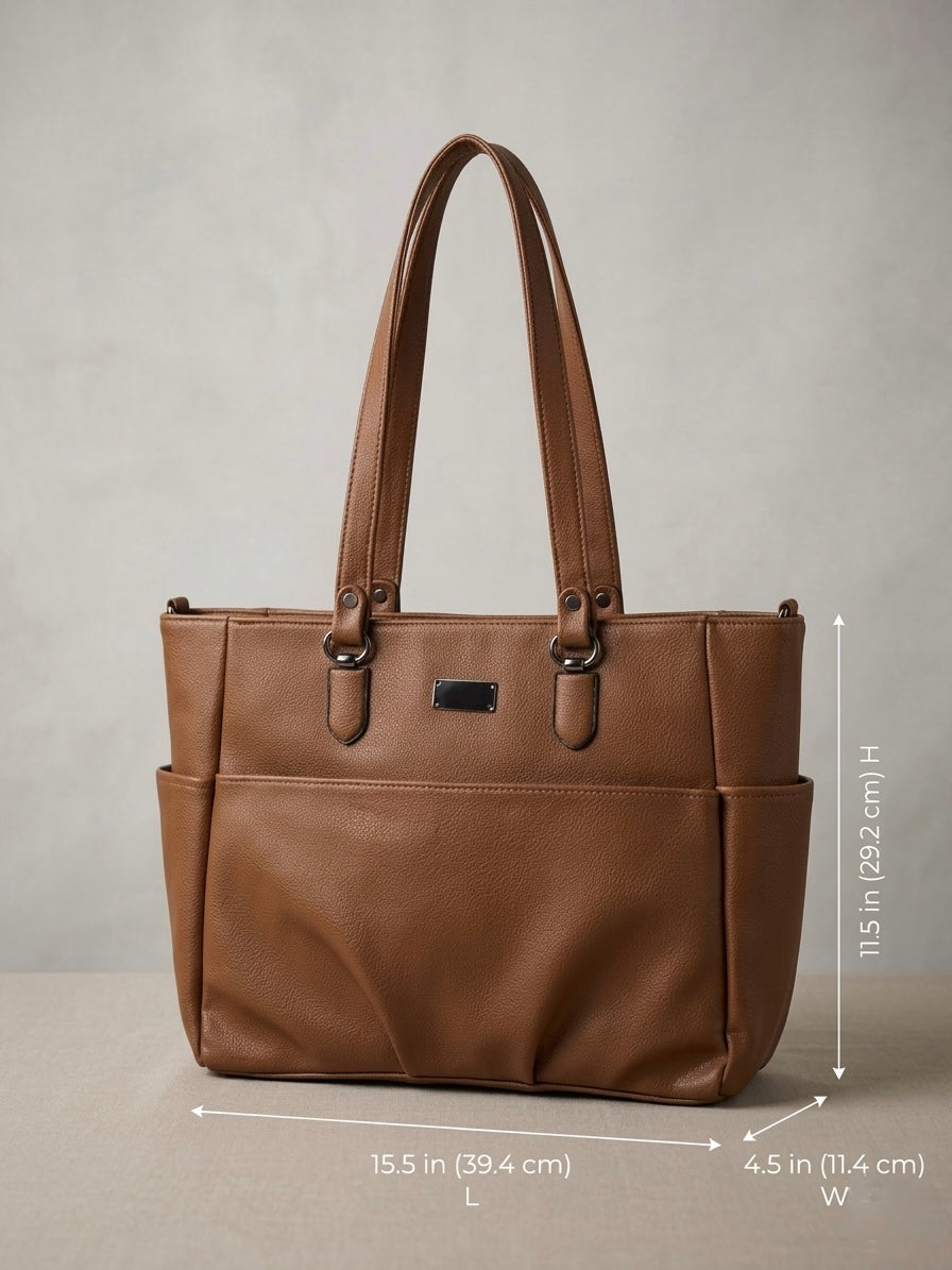 Brown bottle compartment bag
