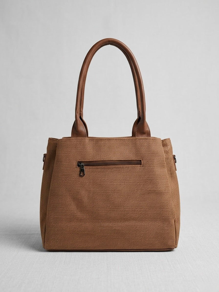 Brown soft tote bag