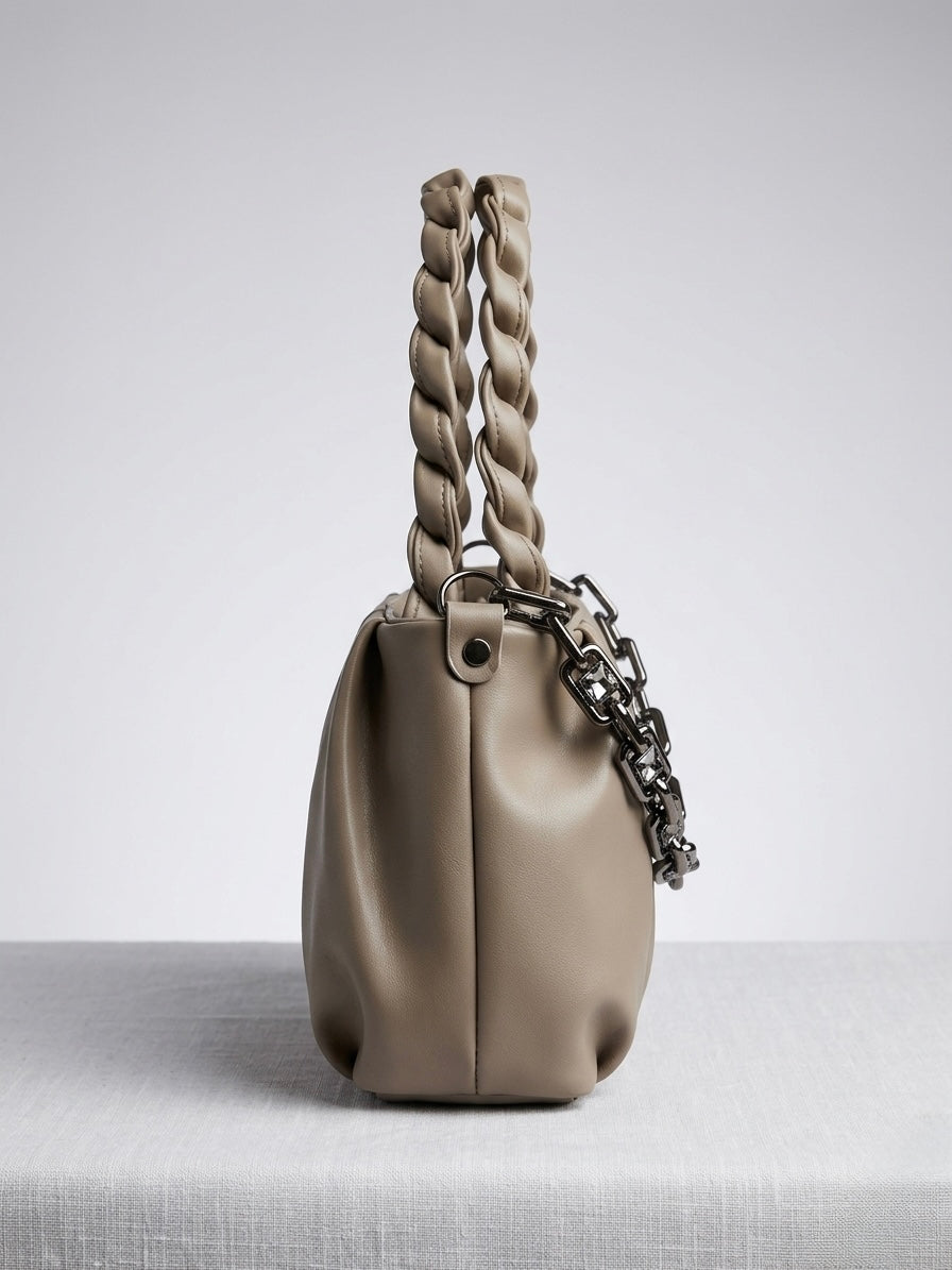 Taupe mini shoulder bag