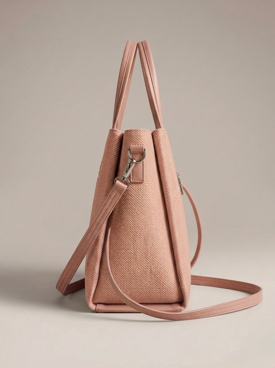 Light pink soft tote bag