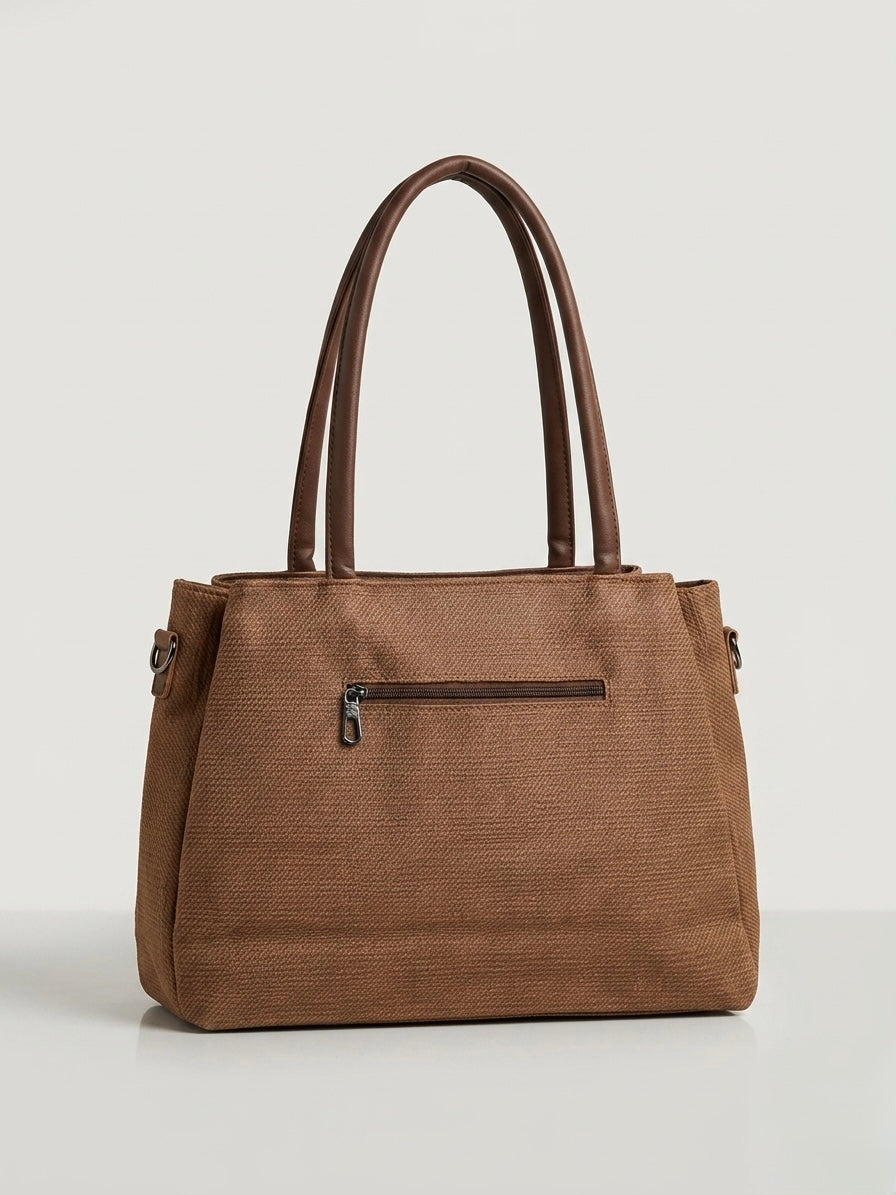 Light brown soft tote bag