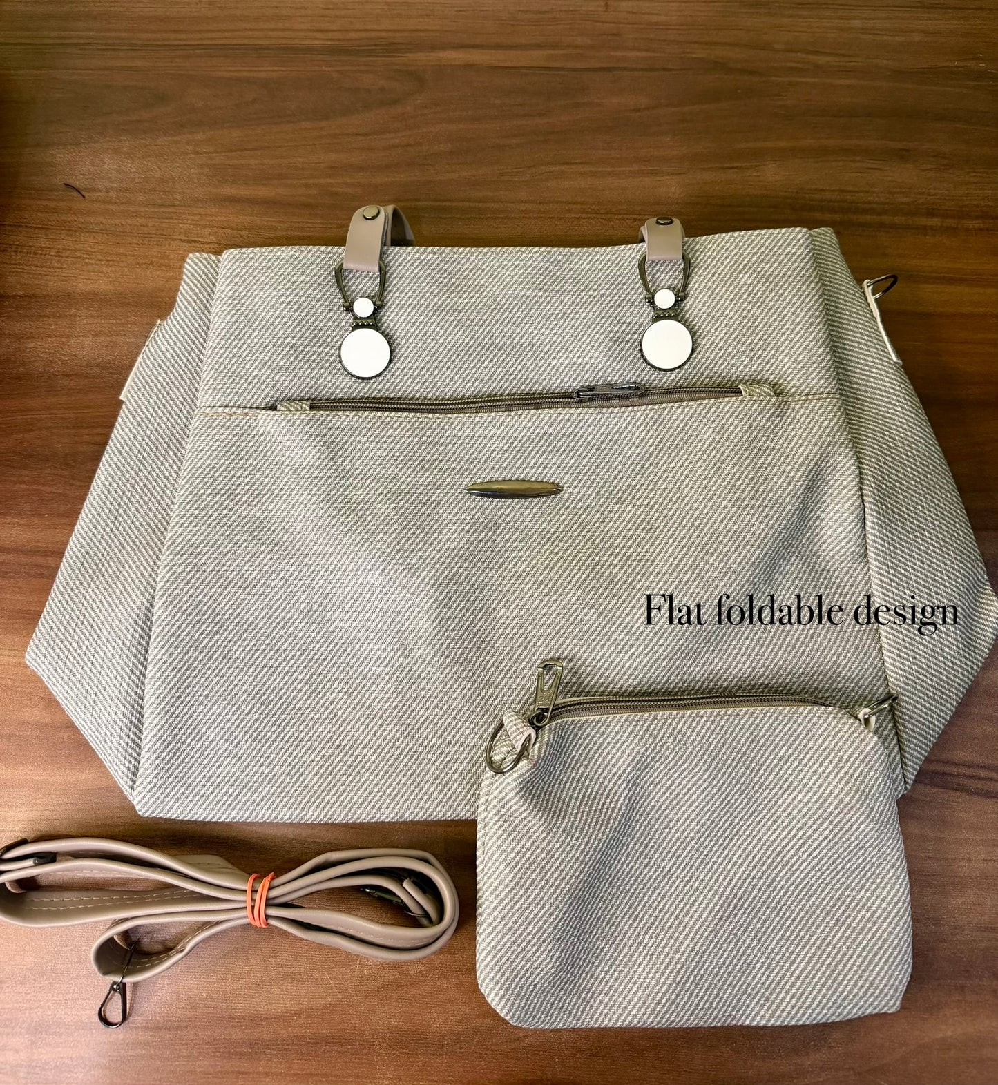 Grey soft tote bag