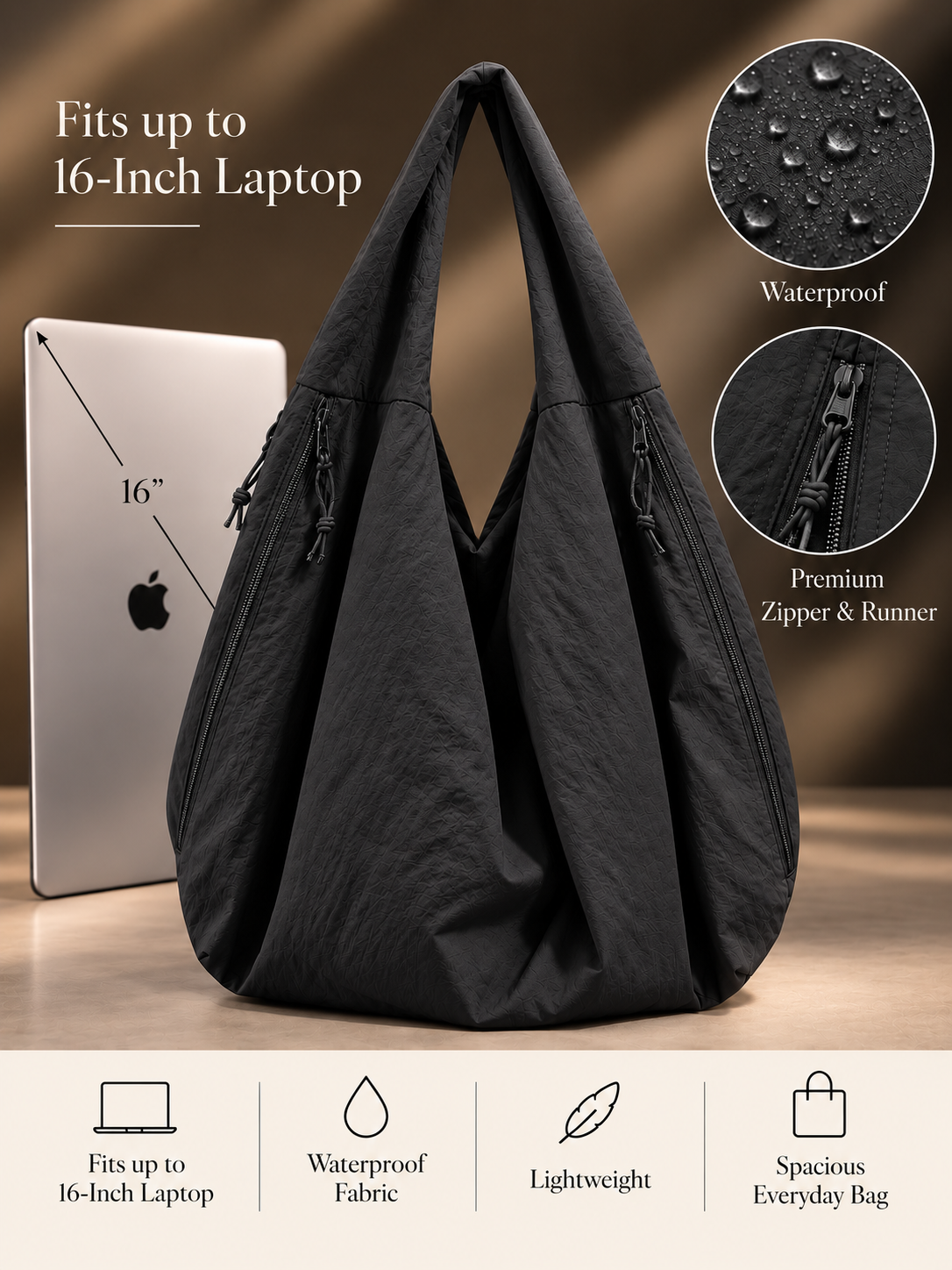 Black Hobo tote