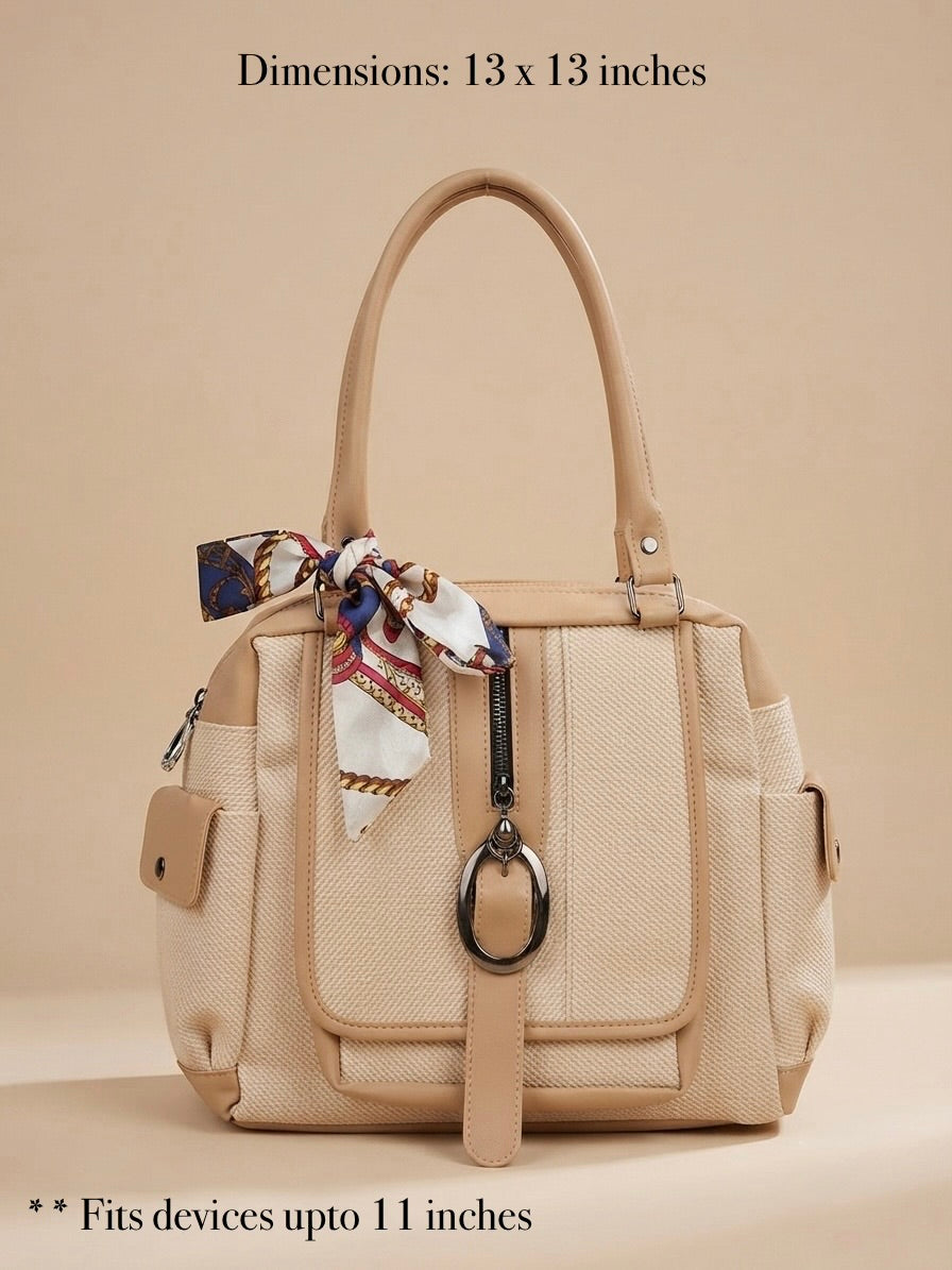 Beige tote + Backpack Bag