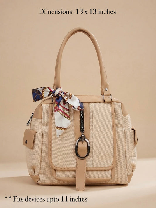 Beige tote + Backpack Bag