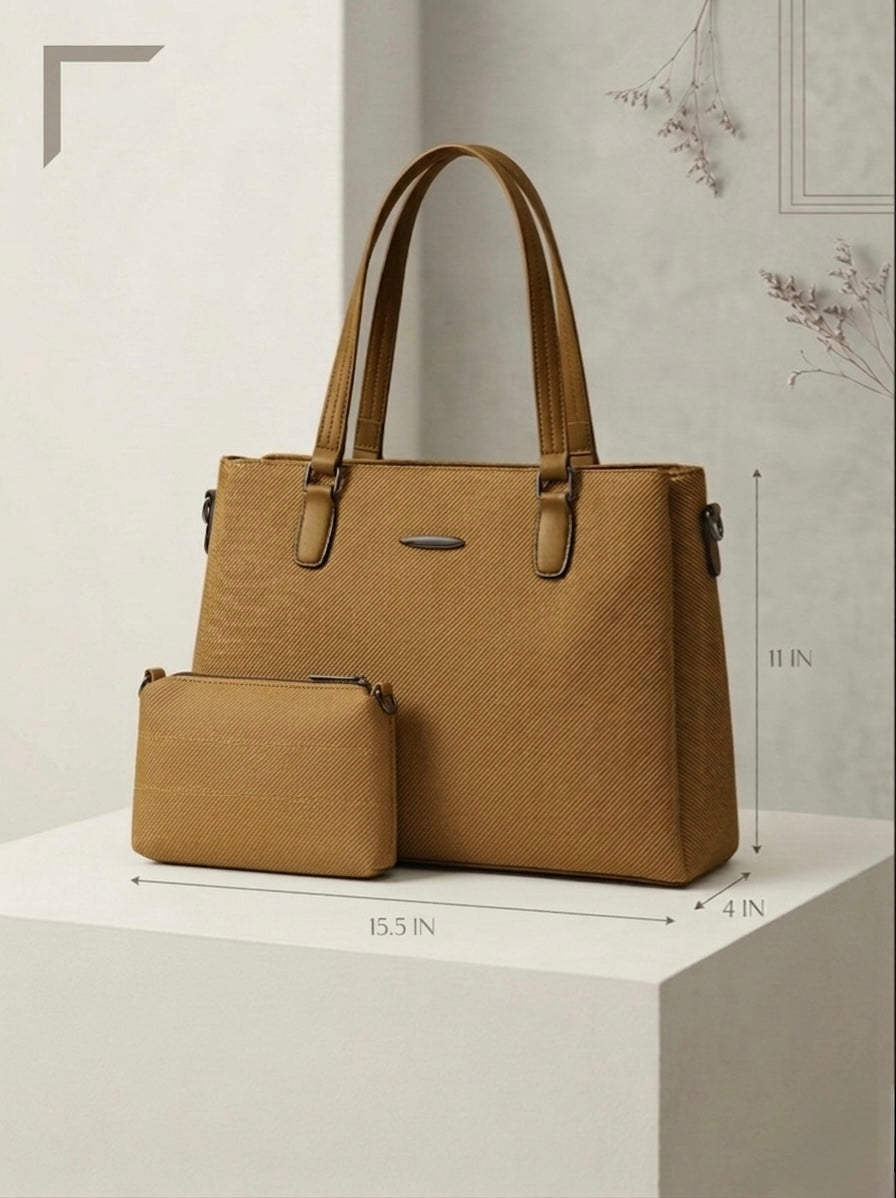 Brown soft tote bag