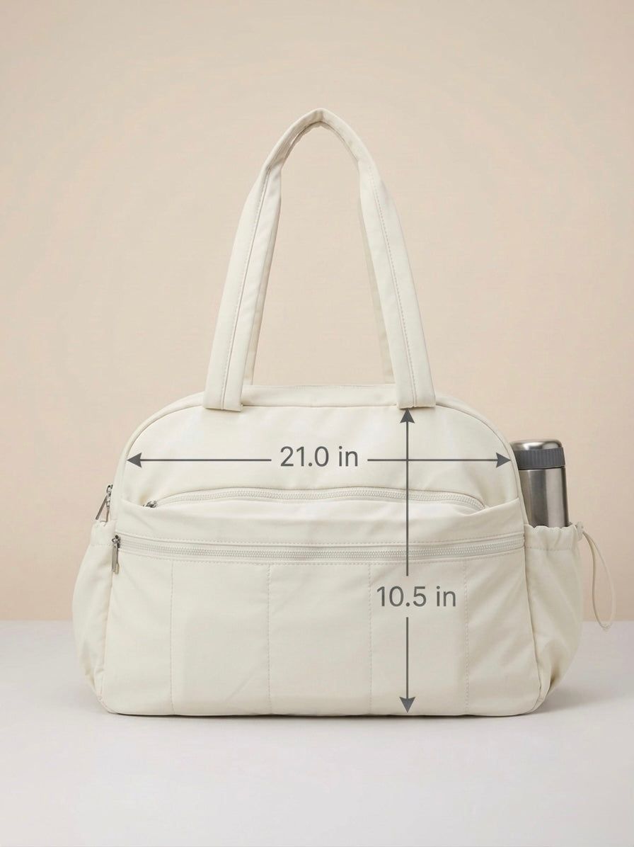 Ivory tote plus duffle bag