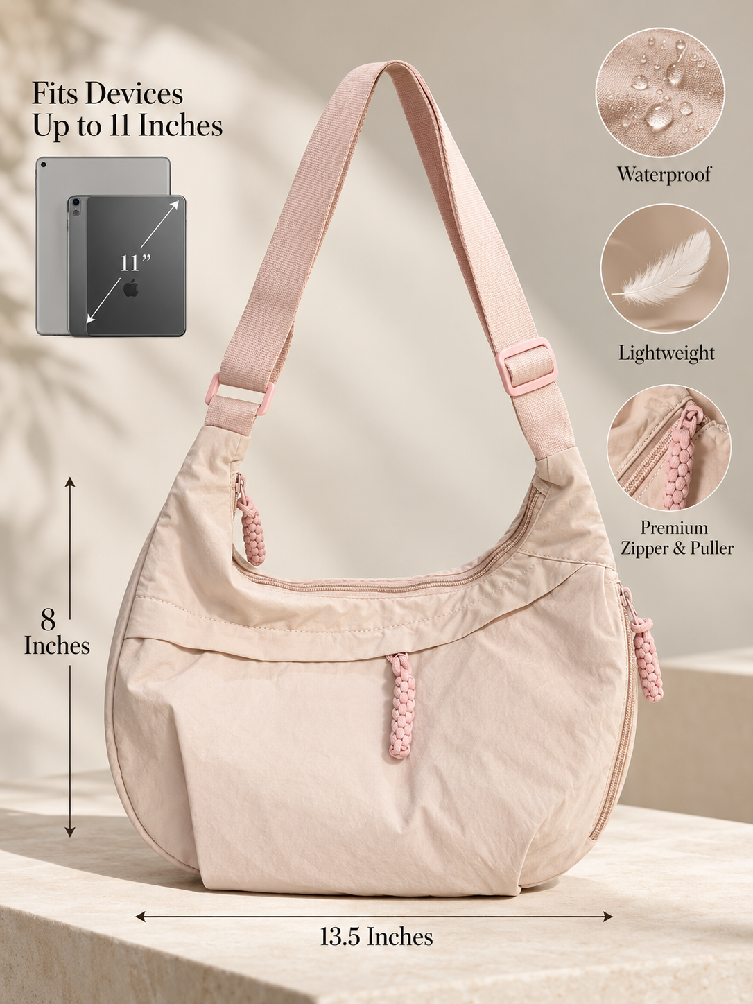 Blush Shoulder/Crossbody Bag