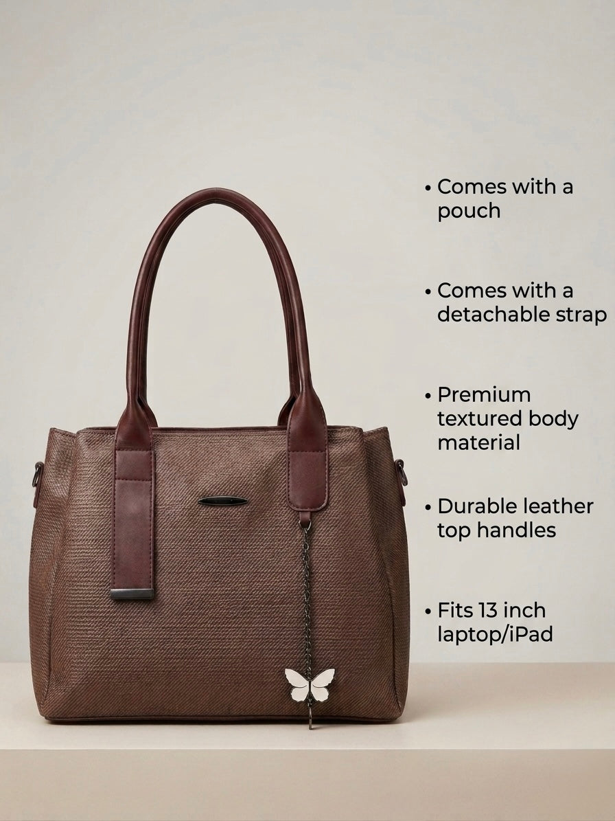 Rich brown soft tote bag