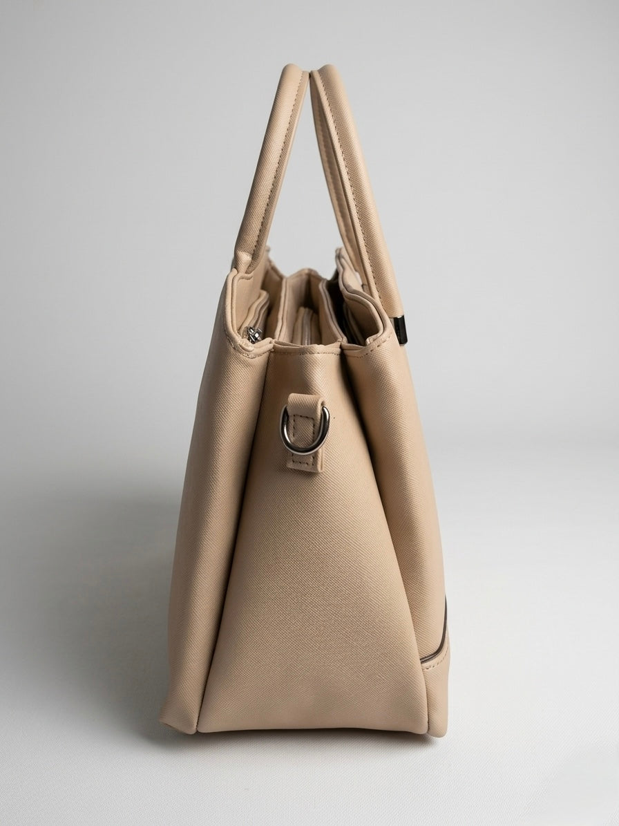 Beige satchel bag