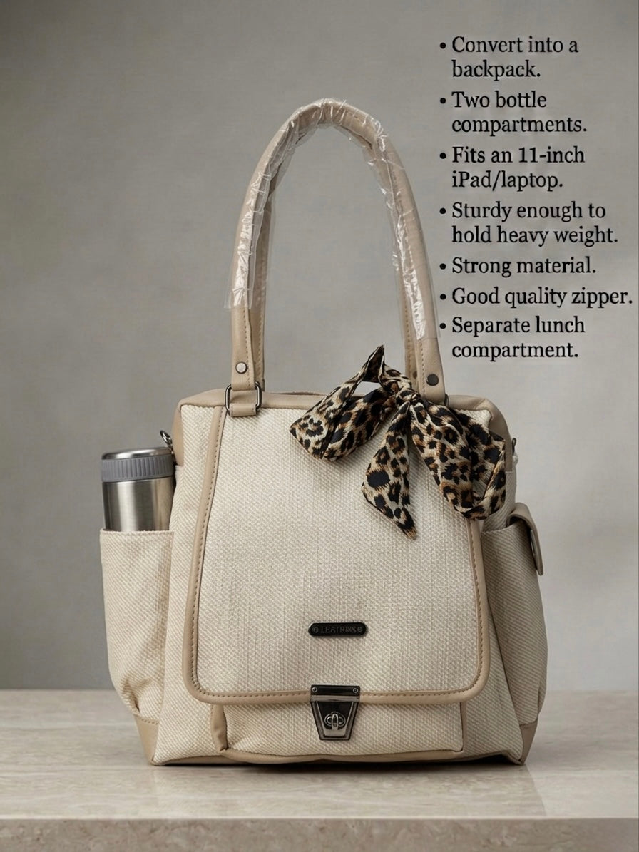 Beige tote + Backpack Bag 2