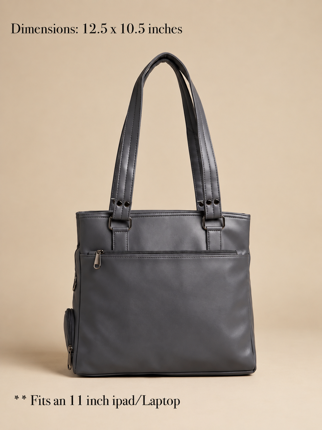 Grey leather bag