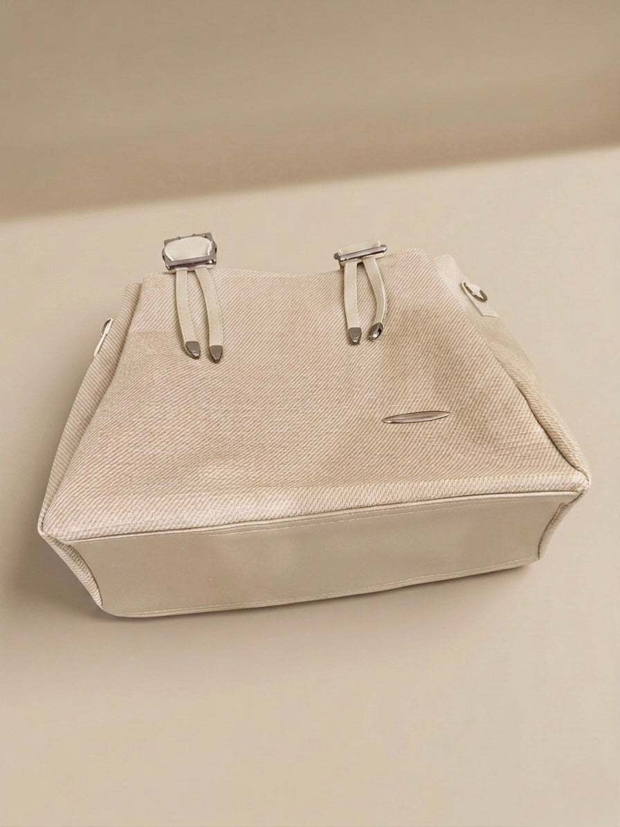 Light beige soft tote bag